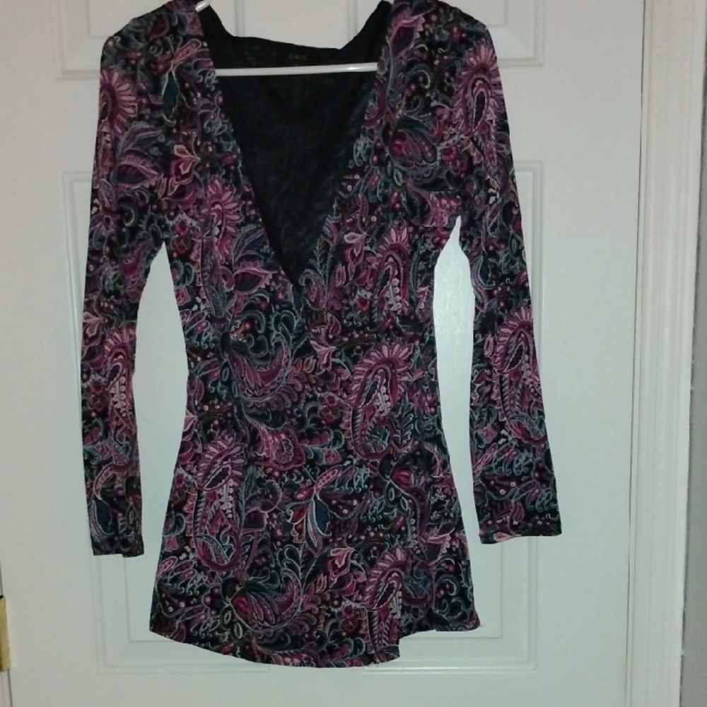 GNW Black and Pink Paisley Blouse